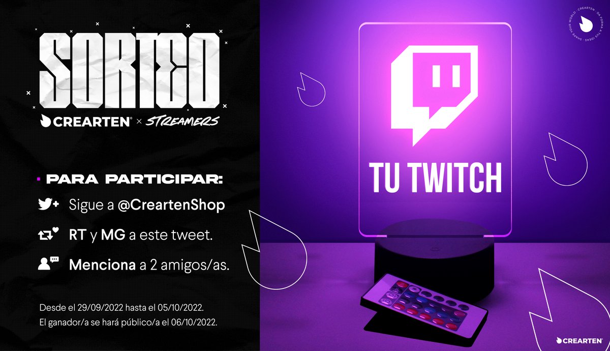 ✨🎁 𝗦𝗢𝗥𝗧𝗘𝗢 𝗖𝗥𝗘𝗔𝗥𝗧𝗘𝗡 🎁✨

🥳 Hemos hecho 𝟱𝟬𝟬 𝗩𝗘𝗡𝗧𝗔𝗦 en Etsy y queremos celebrarlo con todos vosotros.

📍 Para participar:

🐦 Sigue a @CreartenShop
♥️ RT y MG a este tweet.
💬 Menciona a 2 amigos/as.

¡Mucha suerte! 🚀