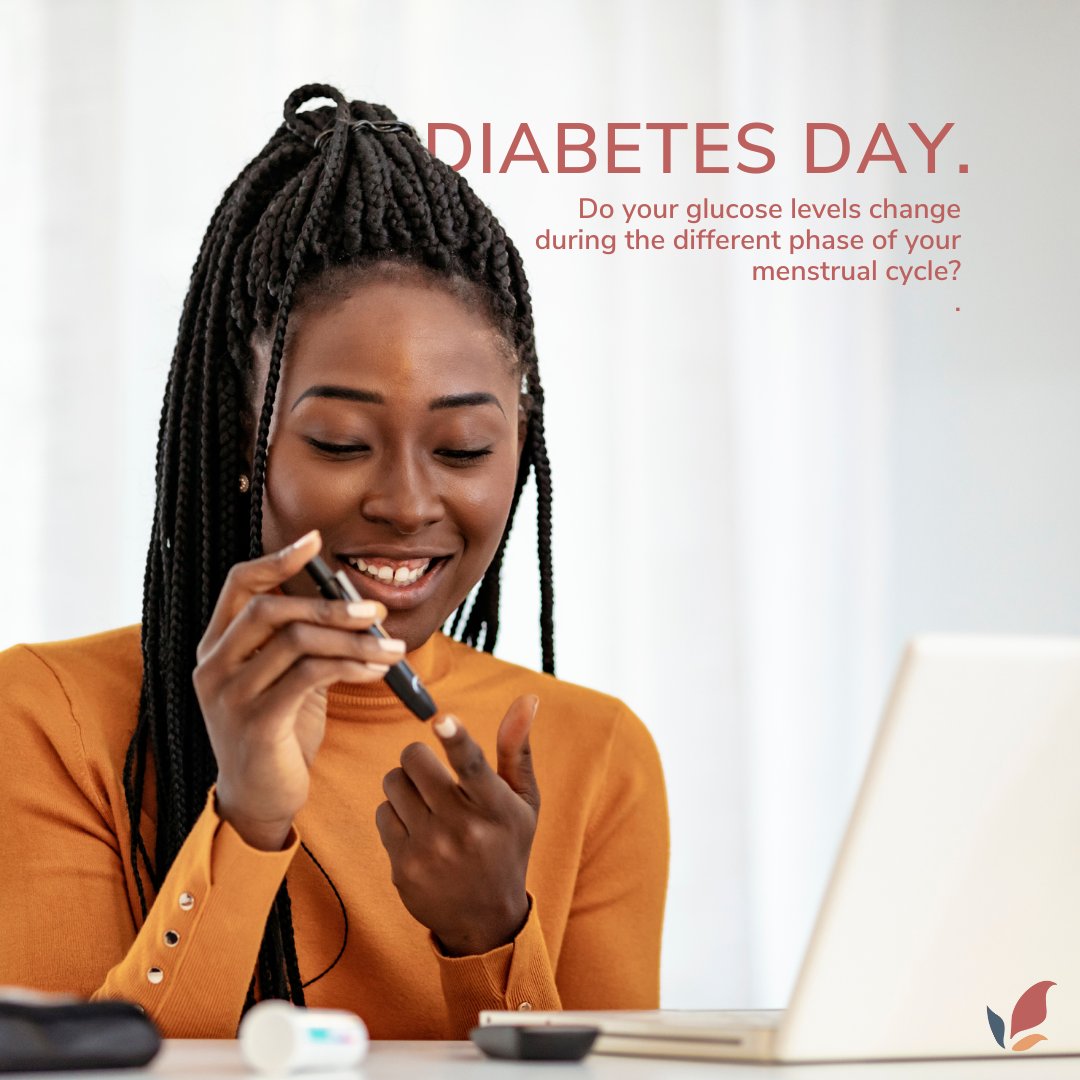 Estrogen and progesterone control both your menstrual cycle and your blood glucose, so when you experience fluctuations in your blood sugar levels it can often be attributed to a certain point in your monthly cycle. #WorldDiabetesDay