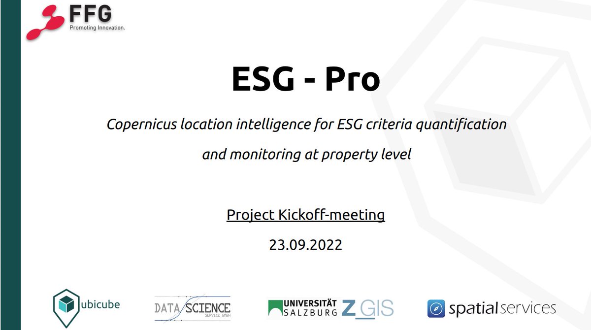 Sen2Cube.at (@sen2cube_at) on Twitter photo In the #FFG-funded ESG-Pro project we investigate how Sen2Cube.at can contribute with optical #Copernicus #EarthObservation data to derive and monitor #ESG metrics: linkedin.com/feed/update/ur…
New interesting project with a great consortium! In the #FFG-funded ESG-Pro project we investigate how Sen2Cube.at can contribute with optical #Copernicus #EarthObservation data to derive and monitor #ESG metrics: linkedin.com/feed/update/ur…
New interesting project with a great consortium!