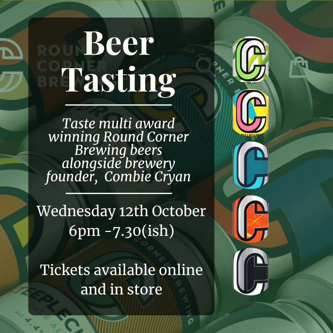Tickets available online and in store <a href="/RoundCornerBeer/">Round Corner Brewing</a> 
thewinecellar.im/events-2/