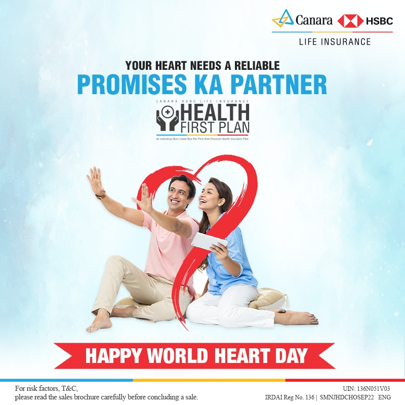 CanaraHSBCLI's tweet photo. On this #WorldHeartDay, commit to eating the right food to keep your heart healthy &amp; choosing a reliable partner to secure your health and future. With our Health First Plan, get covered against heart ailments, cancer conditions or major critical illnesses.
#WorldHeartDay https://t.co/XEPNtRsega