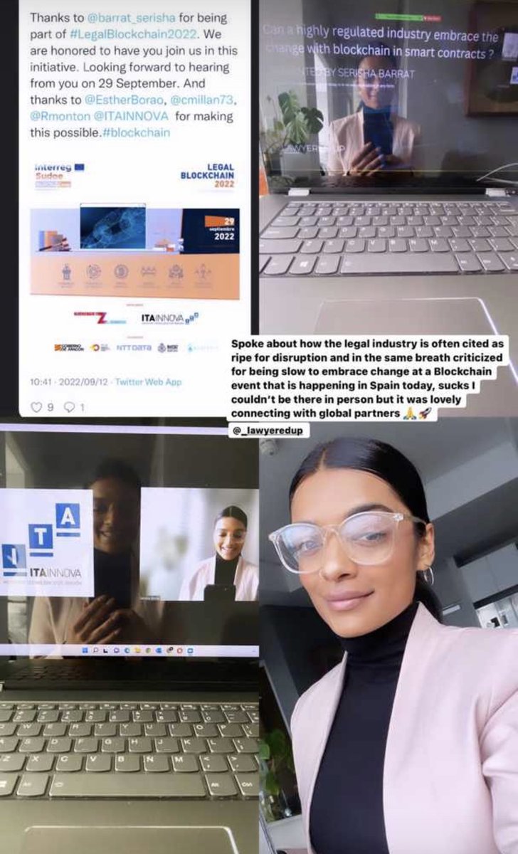 Thanks a lot <a href="/barrat_serisha/">Serisha Barrat</a> for your contribution in #LEGALBLOCKCHAIN and for your work for the less fortunate in Africa through Blockchain technology. It is a pleasure to have in @ITAINNOVA global partners like you