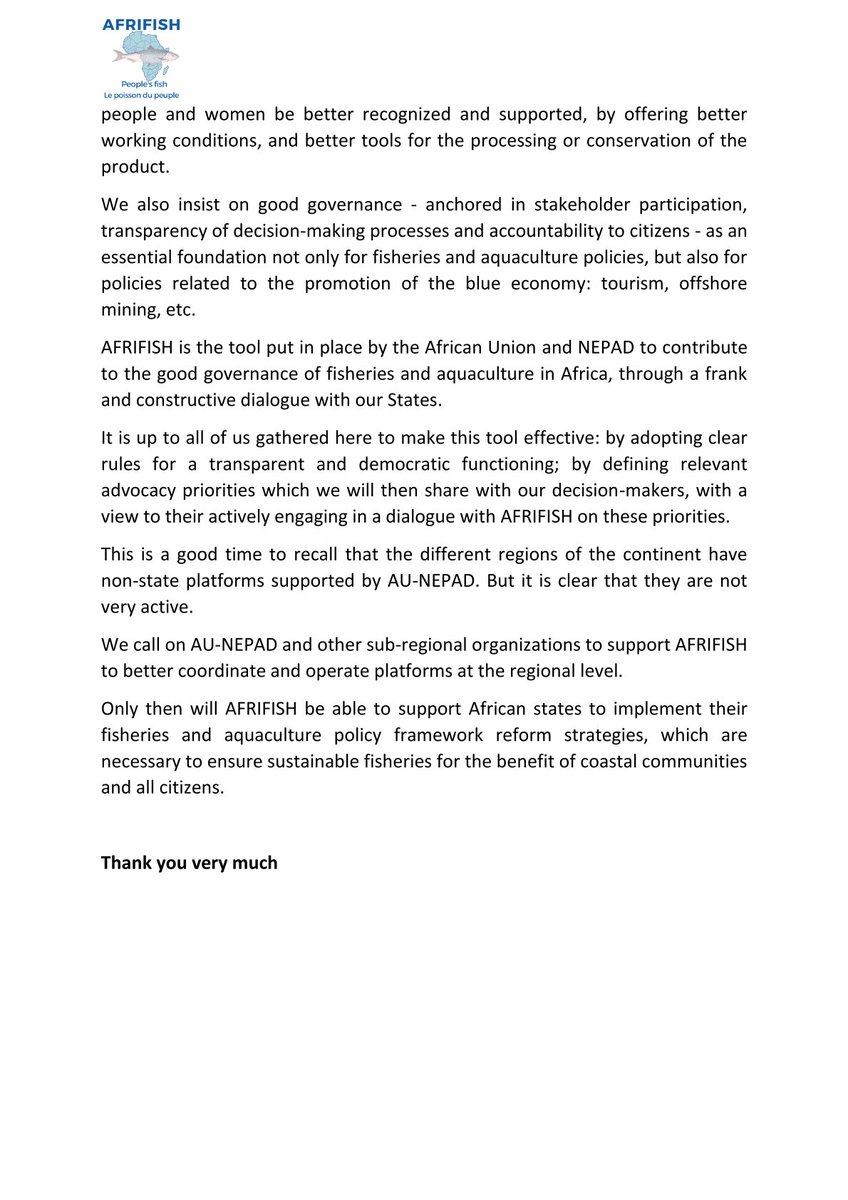 AfriqueCaopa's tweet photo. #AFRIFISH is holding an executive board meeting today. On this occasion, @GueyeGaoussou  addressed the members and partners, notably @AUIBAR, @NEPAD_Agency, @FAO, @UEFrance.
This #IYAFA, AFRIFISH has supported requests of African @SSF🎣as set out in the ‘Call to Action of #SSF https://t.co/pFSwlN7tTc