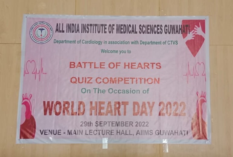 AIIMS_Guwahati's tweet photo. On the occasion of World Heart Day, Department of Cardiology and Department of CTVS conducted  a quiz competition for the undergraduate students. The winners were felicitated by Prof. Manasi Bhattacharjee, Dean (Academic), AIIMS Guwahati. https://t.co/vI5ryz902b