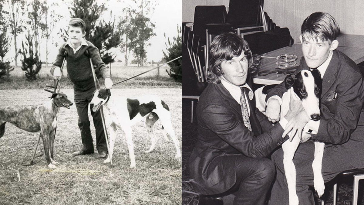 When Gary was a baby he swallowed a dummy that got stuck in his throat &amp; was in a coma for 3 months. Almost blind &amp; unable to walk without help, his parents introduced him to greyhound racing &amp; a love affair was born. greyhoundfacts.com.au/garys-story/ #Greyhounds #GreyhoundRacing