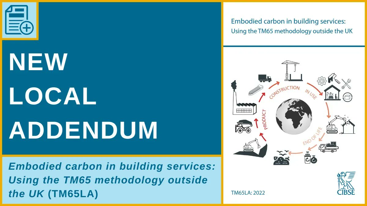 CIBSE's tweet photo. Embodied carbon in building services: Using the TM65 methodology outside the UK presents how the methodology can be adapted to be used outside the UK: https://t.co/po1dZLQUKR
Main authors: @LouiseHamot @ClaraBagG
@elementa_uk @DeepGreenEng
#tm65 #embodiedcarbon #wearecibse https://t.co/ZIr3hx8XzY