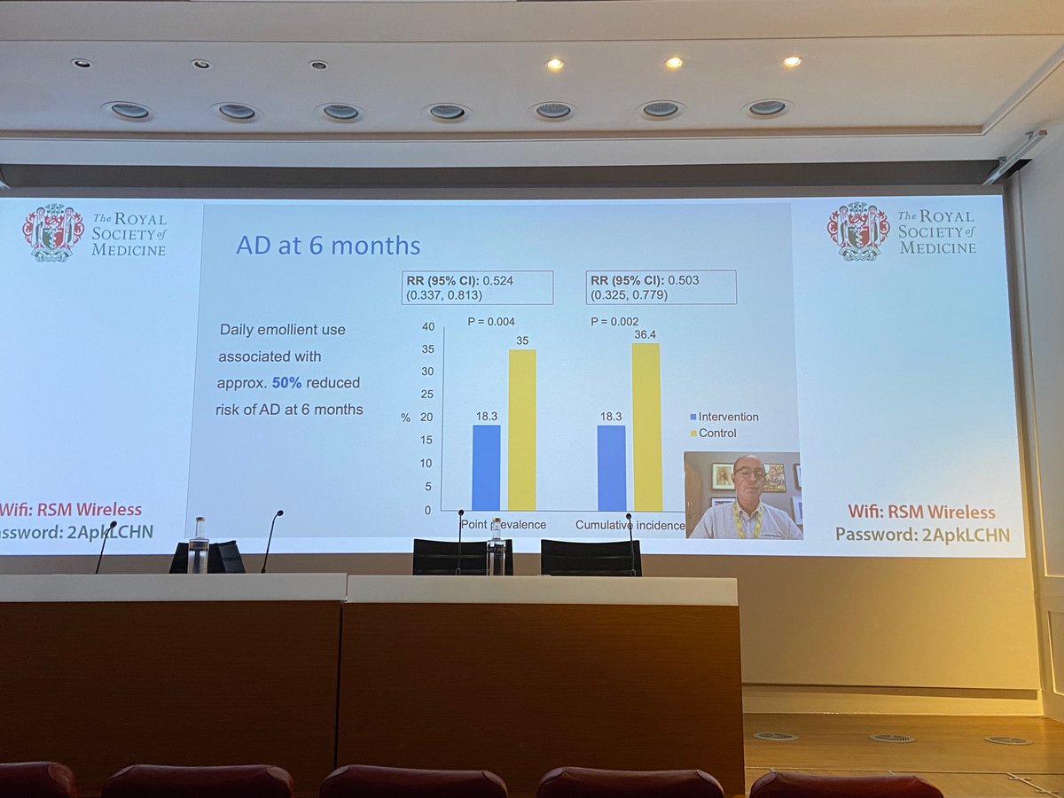 STOP AD found Short term emollient use in the neonatal period (birth-8 weeks) is associated with reduced incidence of Atopic dermatitis at 6 and 12 months #AAxFoodAllergy #eczema