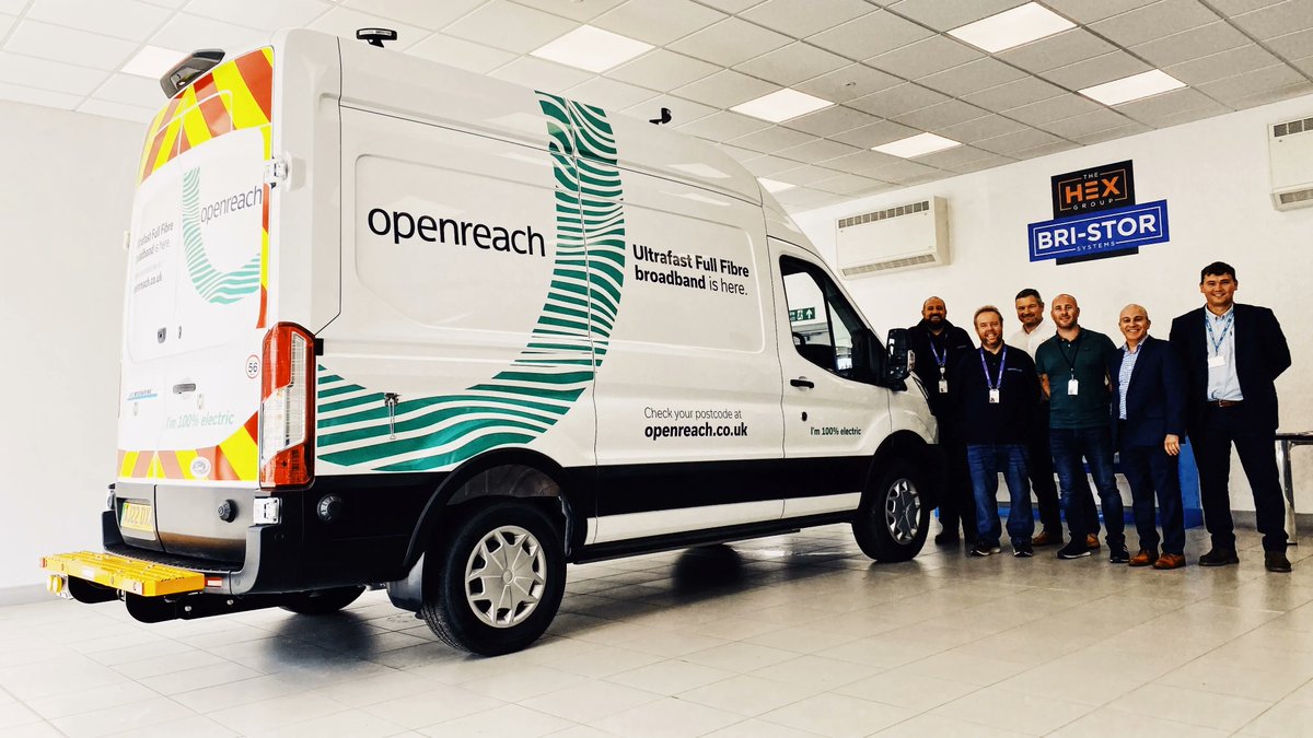We love handover day here at Bri-Stor Systems 🤝 

<a href="/WeAreOpenreach/">Openreach</a> have now taken delivery of their <a href="/forduk/">Ford UK</a> E-Transit van, and it looks great!

Sporting a brand-new livery to promote going green, the team are really excited to trial the new Openreach electric vehicle.