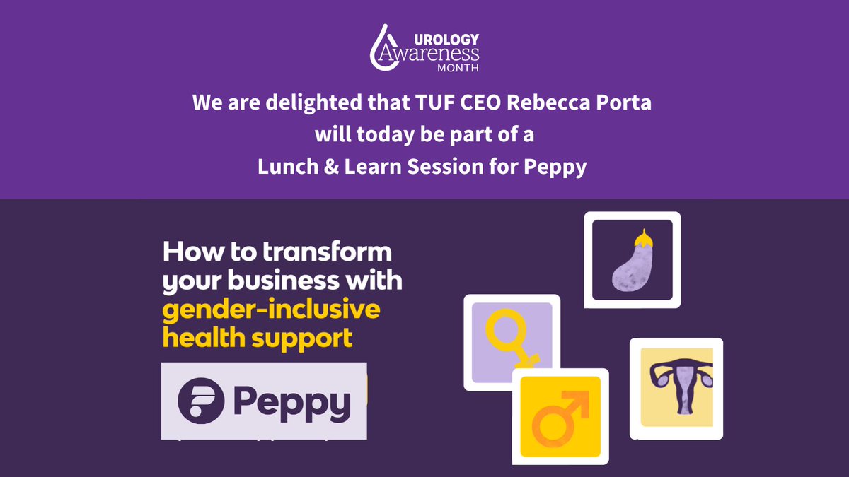 TUF_tweets's tweet photo. We are delighted that today our CEO, Rebecca Porta, will be part of a lunch and learn session for Peppy.  If you would like @TUF_tweets to run a lunch and learn session for your staff, please contact us on info@theurologyfoundation.org #UAM22 #urologyhealth #Peppy #lunch&amp;learn https://t.co/QnXyYHK2dS