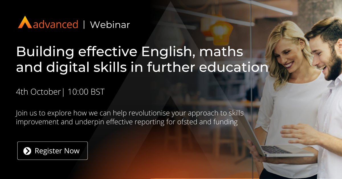 Tomorrow! 
Continuing our #FunctionalSkills focus, join us as we take a look at improving these skills in #FurtherEducation.
Find out how we can revolutionise your approach to skills improvement and underpin effective reporting for #ofsted and #funding.

bit.ly/3CjcUTa