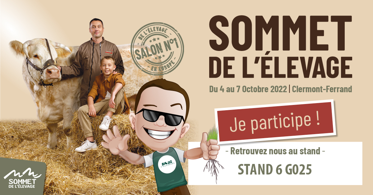 SocieteBIO3G's tweet photo. 🔜 J-5 !
❓ Quel salon ? @SommetElevage à Clermont-Ferrand (63) du 04 octobre au 07 octobre
📌Quel stand ? Stand 6 G025
On vous attend nombreux pour vous présenter nos dernières nouveautés #biostimulantes pour le #sol 🌱, l'#animal 🐄 et le #végétal 🌿 !
#BIO3G #SOMMETELEVAGE https://t.co/XRLzFGccQ7