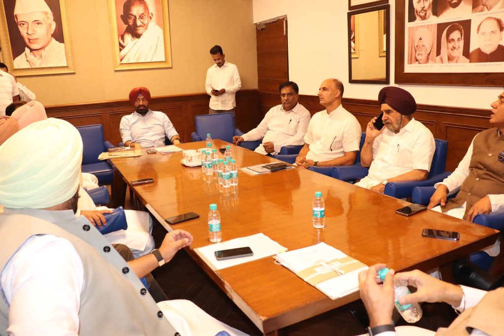 Meeting with Congress MLAs in CLP office of Punjab Vidhan Sabha.