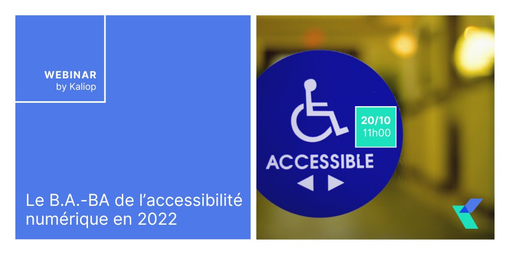 Kaliop's tweet photo. [Webinar] Comment s'engager dans une démarche d’accessibilité pour créer une expérience digitale inclusive ?
RDV 20 oct. à 11h 👉https://t.co/WTPHEttb7D
#webinar #accessibilite #accessibilitenumerique #web #digitalfactory #inclusion #inclusionnumerique https://t.co/XyGv2xlkLt