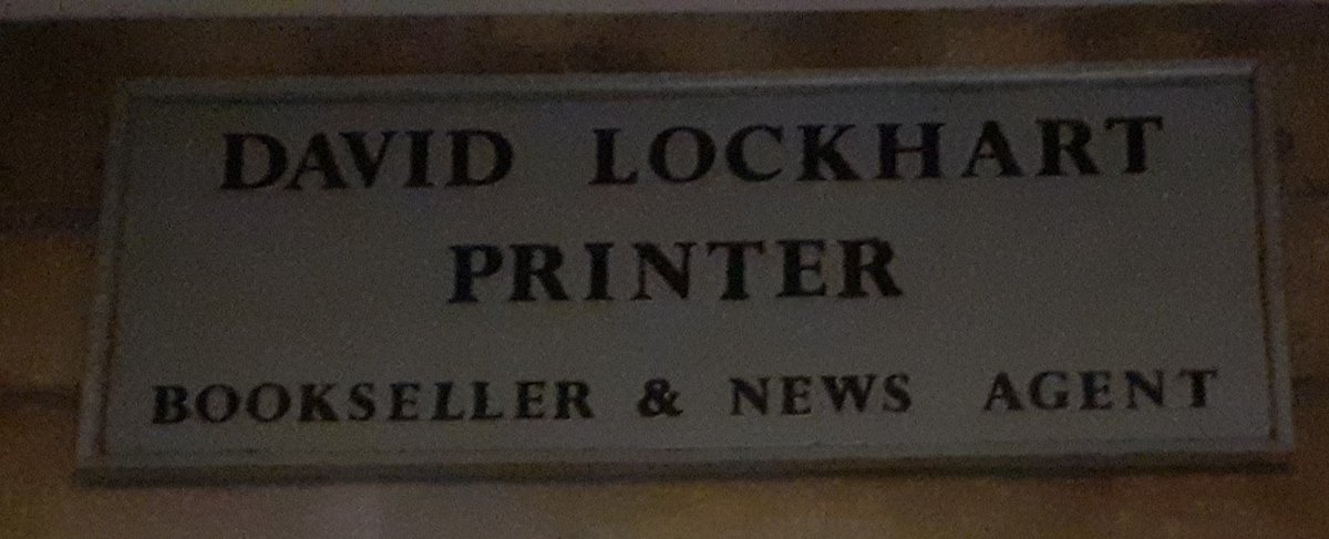 The final stop on our #JourneyThroughGladstoneCourt tour is David Lockhart, the Printer and Stationer. David Lockhart learned his trade at North Vennel, Lanark, before moving to the High Street in Biggar, where he and his wife lived with an apprentice and a servant.