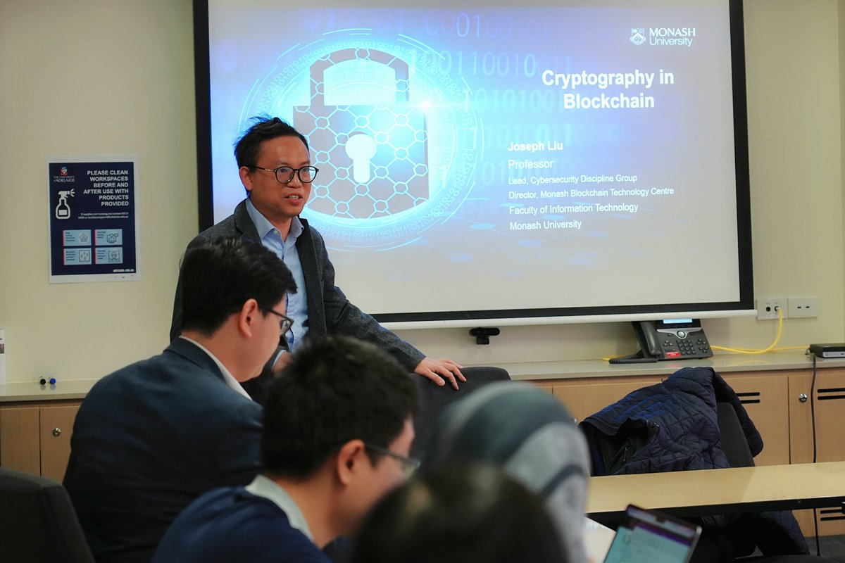 crest_centre's tweet photo. Today, we welcome Prof. Joseph Liu from @MonashInfotech to CREST to give an exciting invited talk on #Cryptography in #Blockchain.
We also organised a networking session to continue the fruitful discussion on the latest advances &amp; research opportunities in the area. #CRESTTalk https://t.co/sXuI2xkBNt