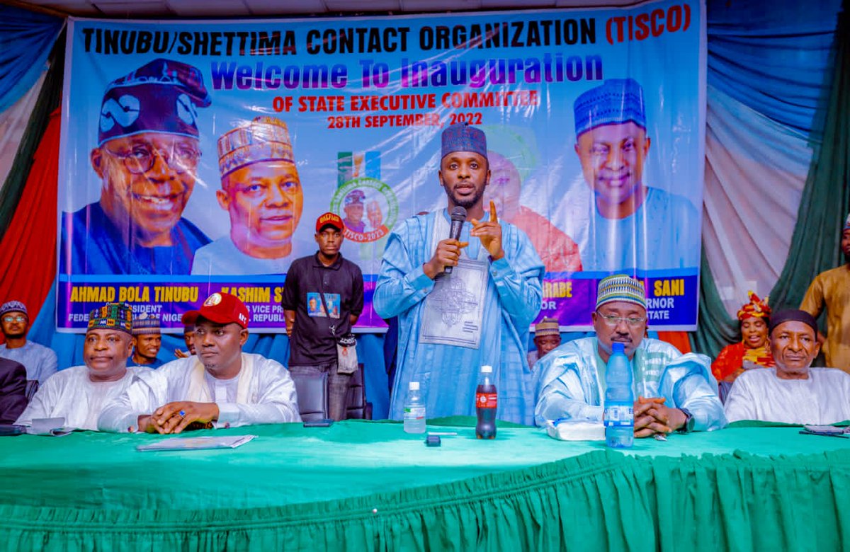 SalymBabajo's tweet image. The APC Kaduna Central Senatorial Candidate of the APC, Muhammad Sani @Dattijo yesterday attended the official inauguration of the Kaduna State Executive of the Tinubu/Shettima Contact Organisation (TISCO) at Arewa House Kaduna.
#TeamAPC #APCSak