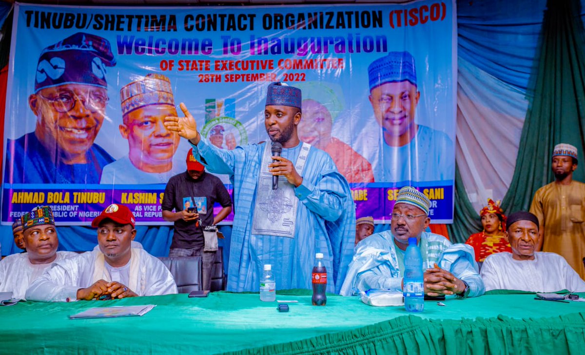 SalymBabajo's tweet image. The APC Kaduna Central Senatorial Candidate of the APC, Muhammad Sani @Dattijo yesterday attended the official inauguration of the Kaduna State Executive of the Tinubu/Shettima Contact Organisation (TISCO) at Arewa House Kaduna.
#TeamAPC #APCSak