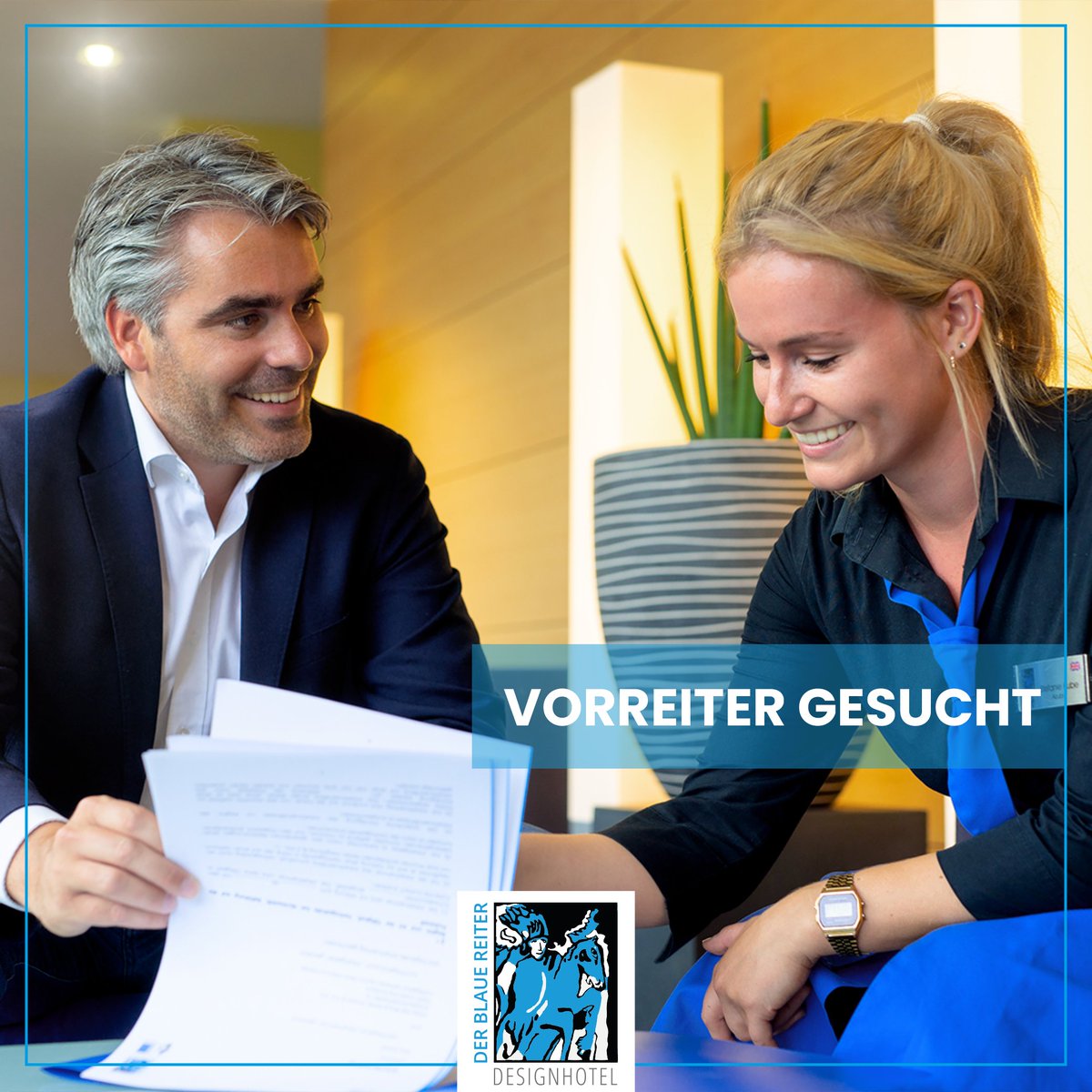 Vorreiter gesucht 🧐

Arbeiten in der schönsten Branche der Welt. Für unser neues Arbeitszeiten-Modell suchen wir Vorreiter, die gemeinsam mit uns in die neue Zukunft starten. 🤩

Interesse? Dann bewirb Dich jetzt: lnkd.in/ec9R3aNz

Das Hotel Der Blaue Reiter-Team 💙