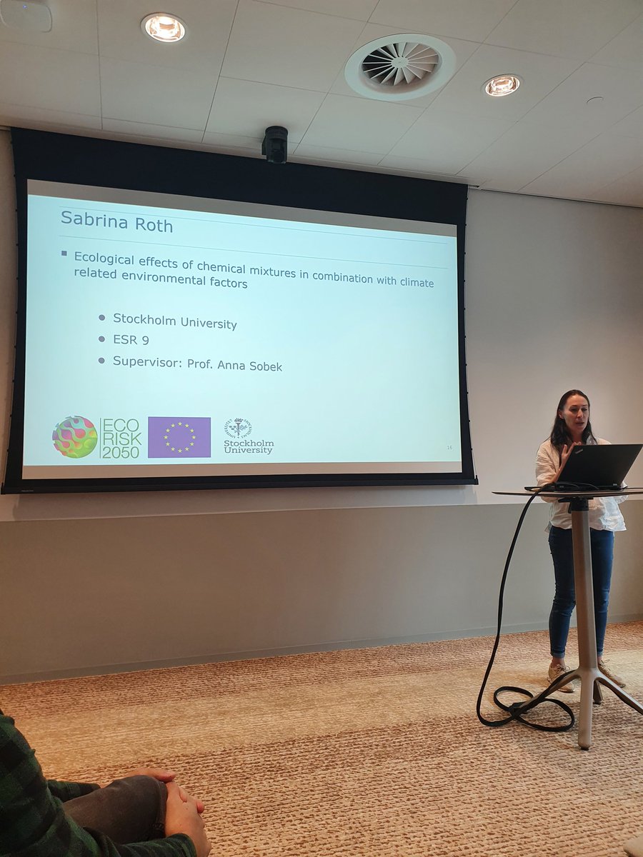Now, @SabrinaKRoth will present her research about the effects of #chemical mixtures under #ClimateChange

#MarieCurious
#ECORISK2050