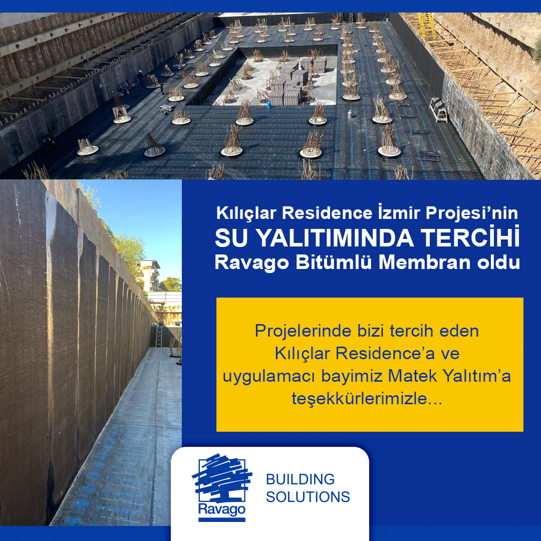 ravagobuilding's tweet photo. Kılıçlar Residence İzmir Projesi’nin su yalıtımında tercihi, Ravago Bitümülü Membran oldu. Projelerinde bizi tercih eden Kılıçlar Residence’a ve uygulamacı bayimiz Matek Yalıtım’a teşekkürlerimizle...
#ravagotürkiye #ravagobinaçözümleri #ravagobuildingsolutions #ravaproof https://t.co/Mc2xM92GFb