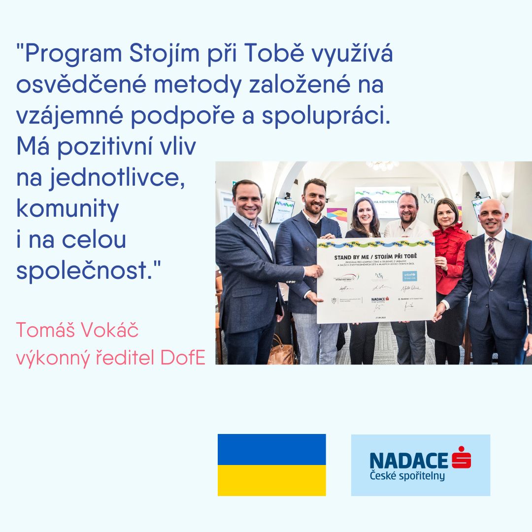 Nadace České spořitelny (@nadacecs) on Twitter photo 💛💙Radost z podpory projektu Stojím při tobě od <a href="/thedukeofed/">Duke of Ed</a>. Cílem je usnadnit adaptaci dětí a mladých lidí z Ukrajiny mezi vrstevníky. Program je otevřen i dalším dětem, které čelí znevýhodnění ve škole nebo v kolektivu. #silnejsidikyvzdelavani 💛💙Radost z podpory projektu Stojím při tobě od <a href="/thedukeofed/">Duke of Ed</a>. Cílem je usnadnit adaptaci dětí a mladých lidí z Ukrajiny mezi vrstevníky. Program je otevřen i dalším dětem, které čelí znevýhodnění ve škole nebo v kolektivu. #silnejsidikyvzdelavani