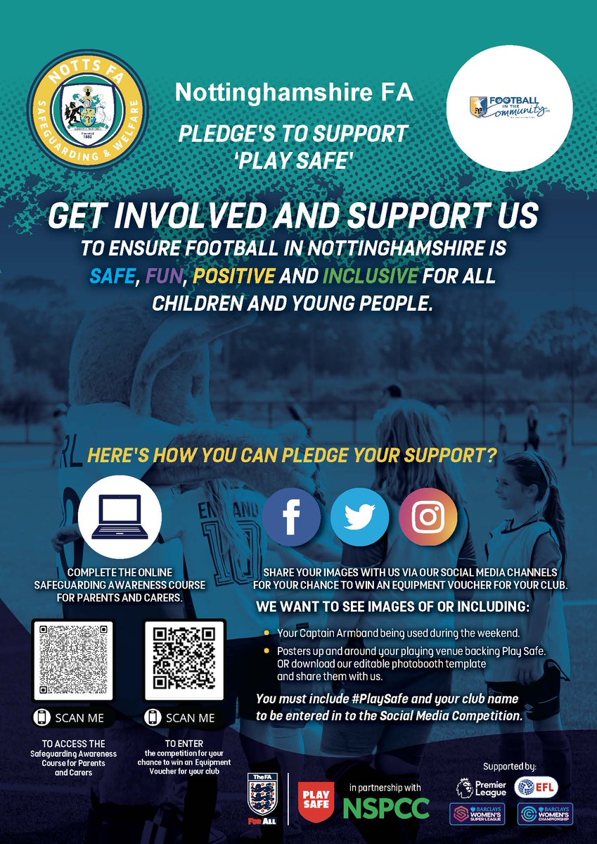 The weekend of the 1st and 2nd October 2022, MTFITC supports the 'Play Safe' campaign and are encouraging all parents / guardians to get involved

A free new online course is here for parents / guardians to complete ⬇️

bit.ly/3yGVXR6

<a href="/NottsFA/">Nottinghamshire FA ⚽️</a> <a href="/FA/">The FA</a> <a href="/EFL/">EFL</a>