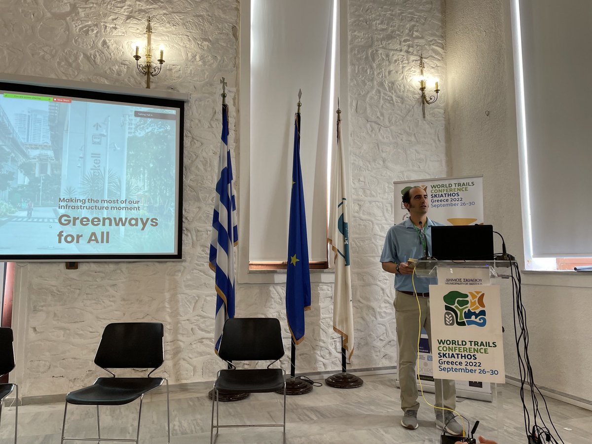 DenMarkSor's tweet image. I’m proud to speak at the #WorldTrailsConference in my grandparents’ native #Greece , sharing remarkable East Coast Greenway progress and forging alliances with #trail and #climate leaders from around the world! ⁦@ECGreenway⁩ ⁦@WorldTrailsNet⁩ ⁦@UNWTO⁩