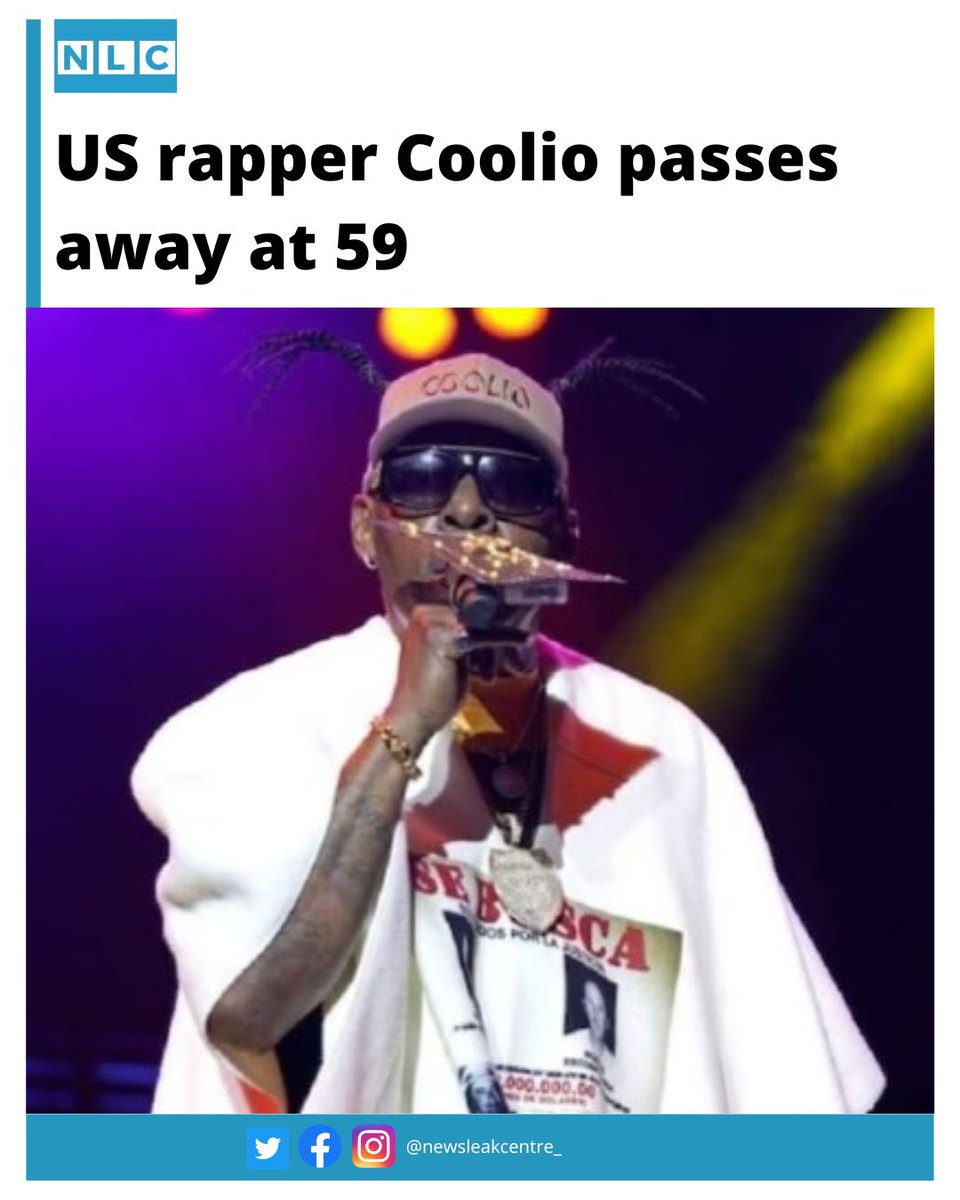 NLCnewsnetwork's tweet photo. US rapper Coolio passes away at 59, fans pay tribute
#Coolio #USrapper #Hollywood #trending #viralnews https://t.co/zGCohgWag0