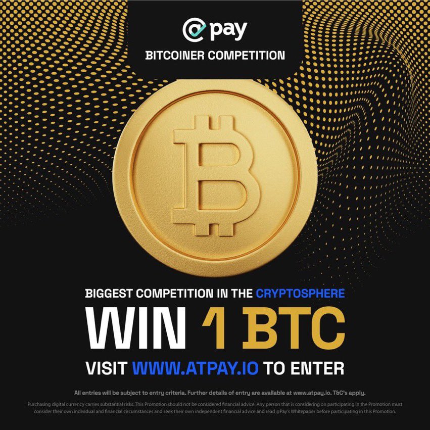 Have you ever wanted to be a Bitcoiner? Here is your chance
to win a whole #BITCOIN with <a href="/atpayio/">@Pay</a>! #DeFi #NFTCommunity #Solana