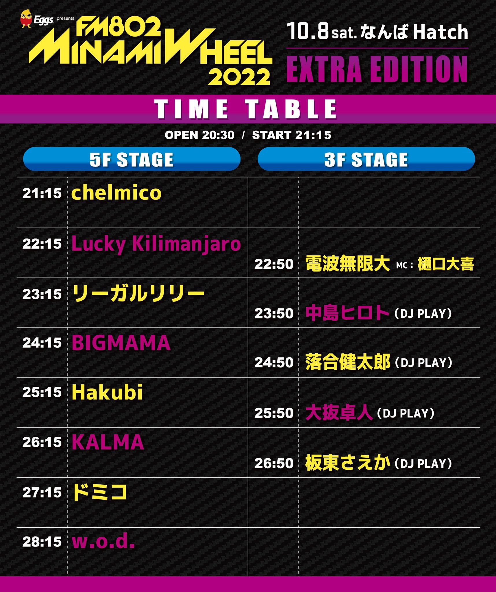 450組以上が出演！「Eggs presents FM802 MINAMI WHEEL 2023