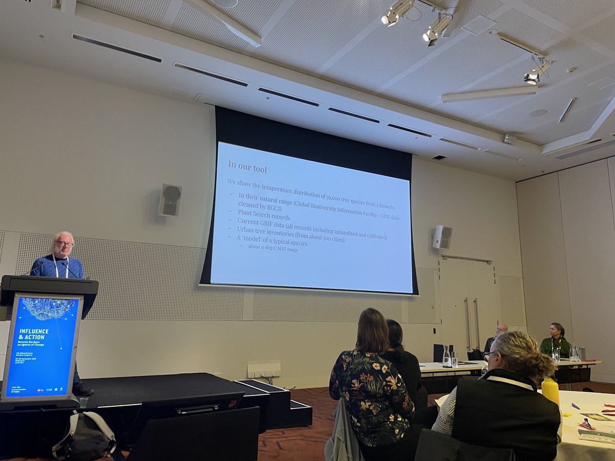 Dave Kendal launching the Climate Assessment Tool at #7GBGC. Very exciting tool for the world’s 60,000 tree species!