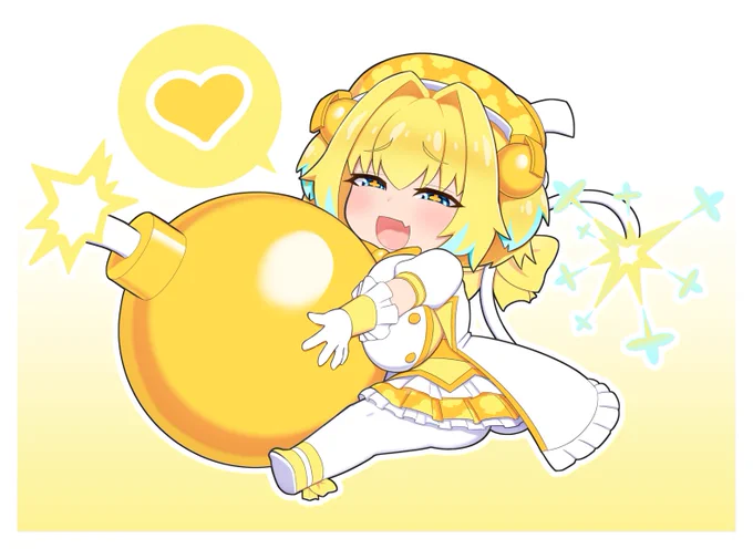 ボンバーガールのパイニャンかわいいイラスト 
