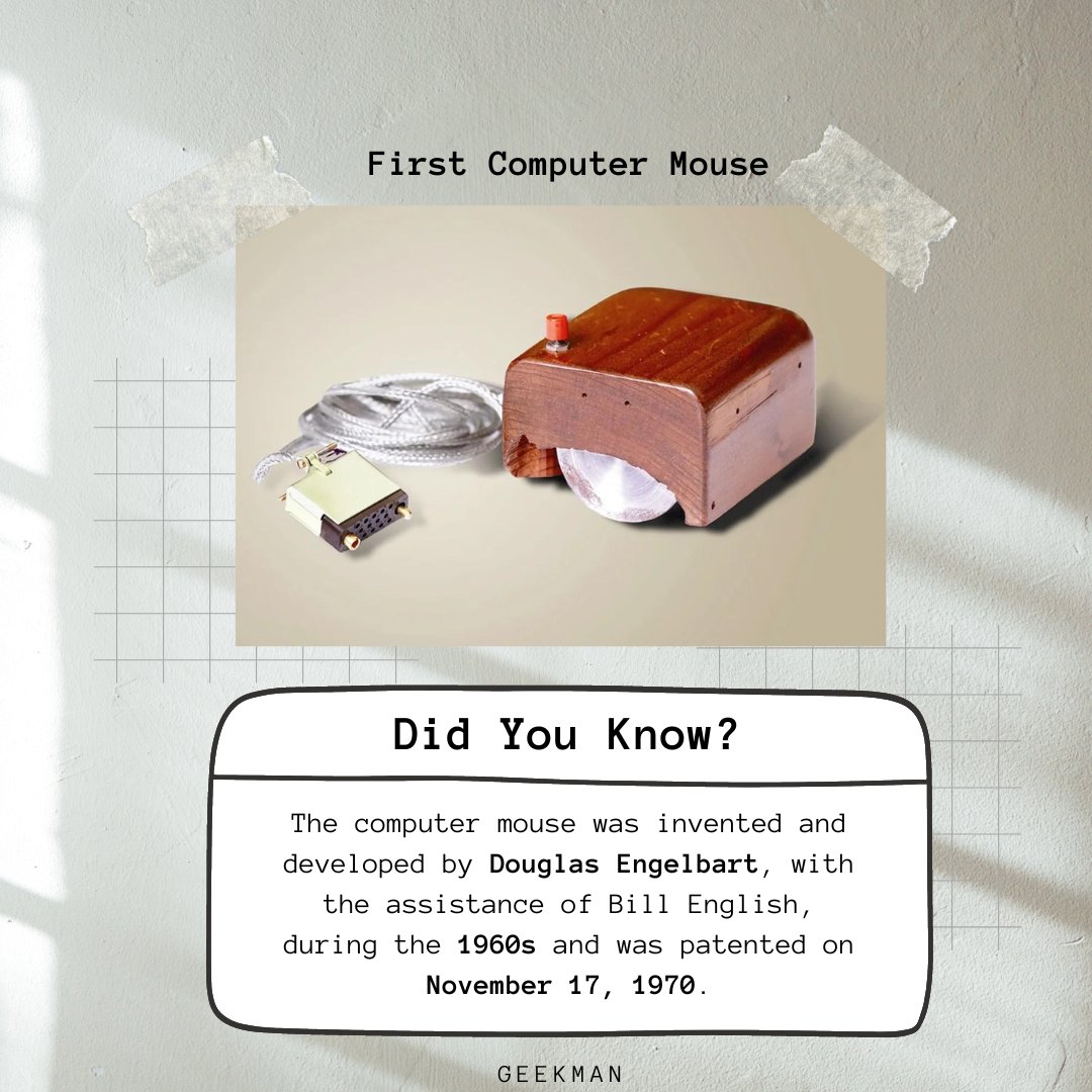 GeekmanOfficial's tweet photo. #firstmouse #computermouse #mouse #invention https://t.co/HtGSa3grZ9