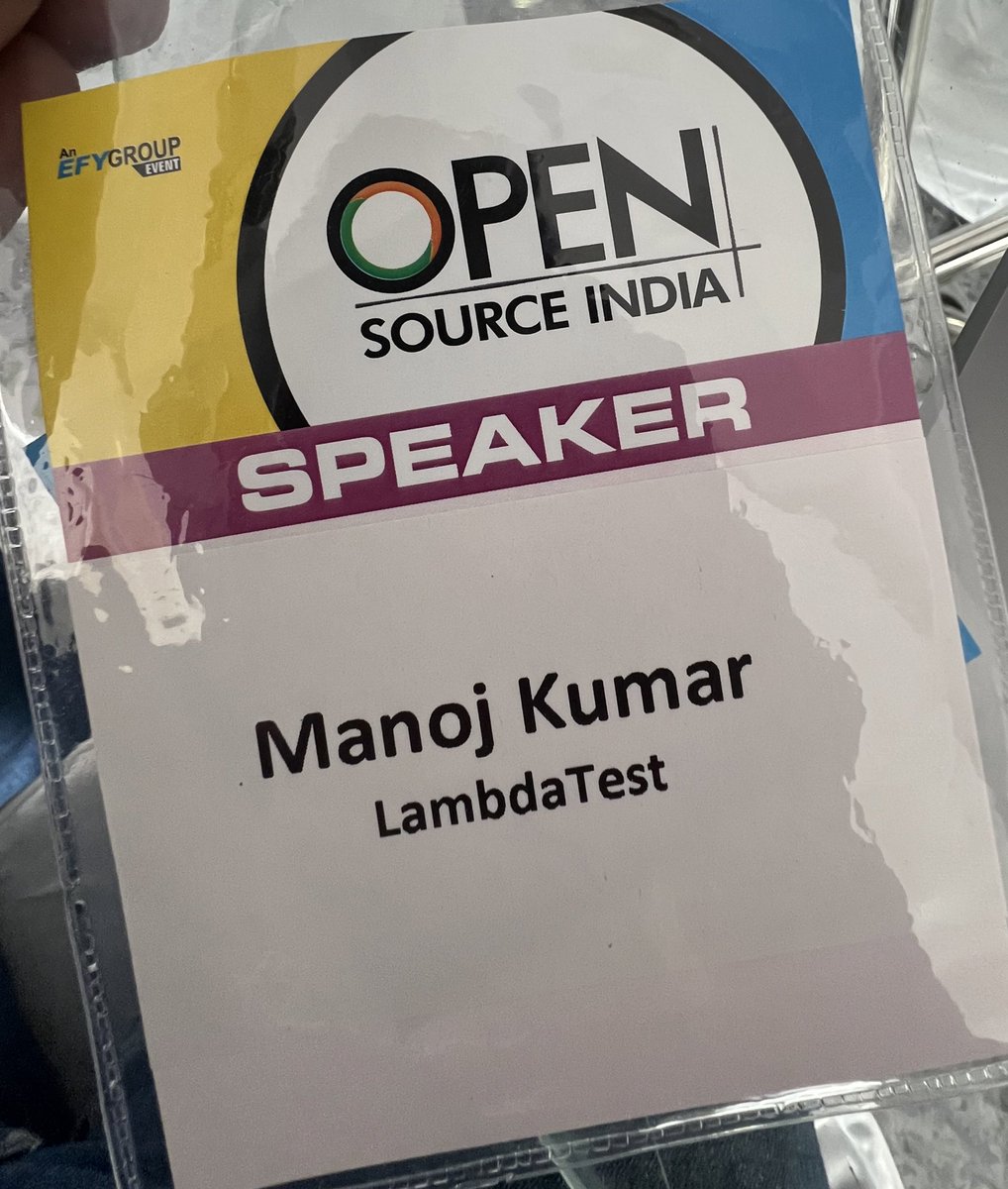 manoj9788's tweet photo. Itโs happening! #OpenSourceIndia2022 @lambdatesting @msupernaut https://t.co/BrAyPFTDSw