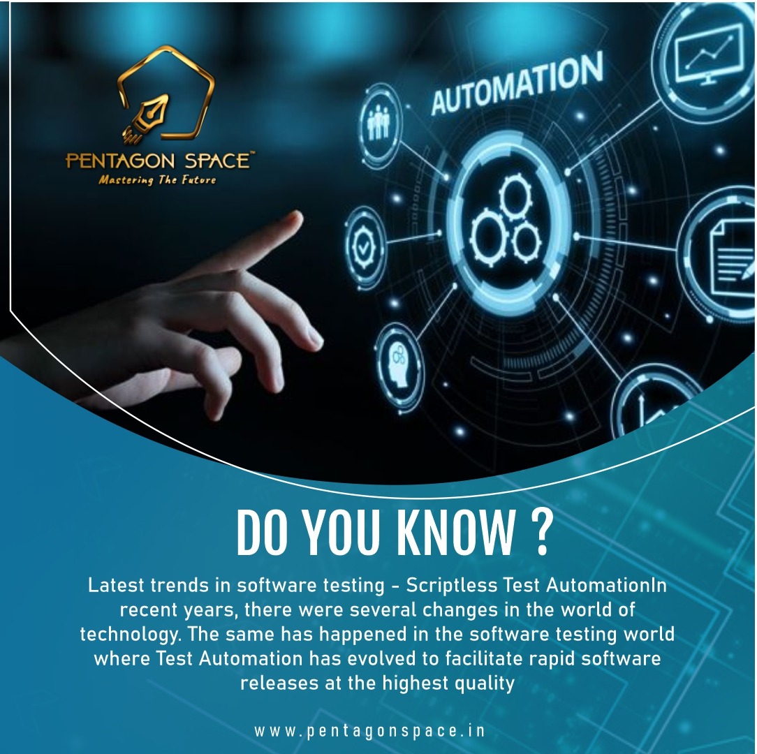 pentagon_space's tweet photo. Scriptless Test Automation Latest trends in software testing - Scriptless Test Automation In recent years there were several changes in the world of technology
#pentagonspacebangalore #pentagonspace #thursday #technology #softwaretesting #testing #TechThursday #masteringthefuture https://t.co/mPjqgvTwJS