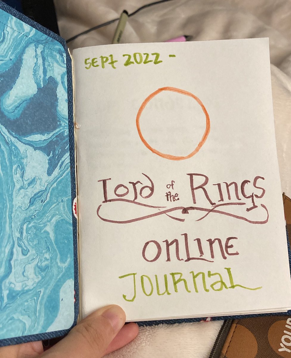 plingokat's tweet photo. I made a 96 page hardcover sketchbook and this is what im doing with it #lotro https://t.co/9ODfLDiiUr