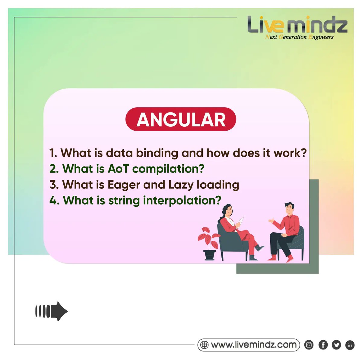 Livemindz1's tweet photo. When you think about the Javascript ecosystem, you'll almost certainly think of angular and react. In Livemindz's Dev/Programmer Interview series, we give you the commonly asked questions related to these two technologies

#livemindz #job #hiring #jobs #careers #javascript https://t.co/VJvWl10efb