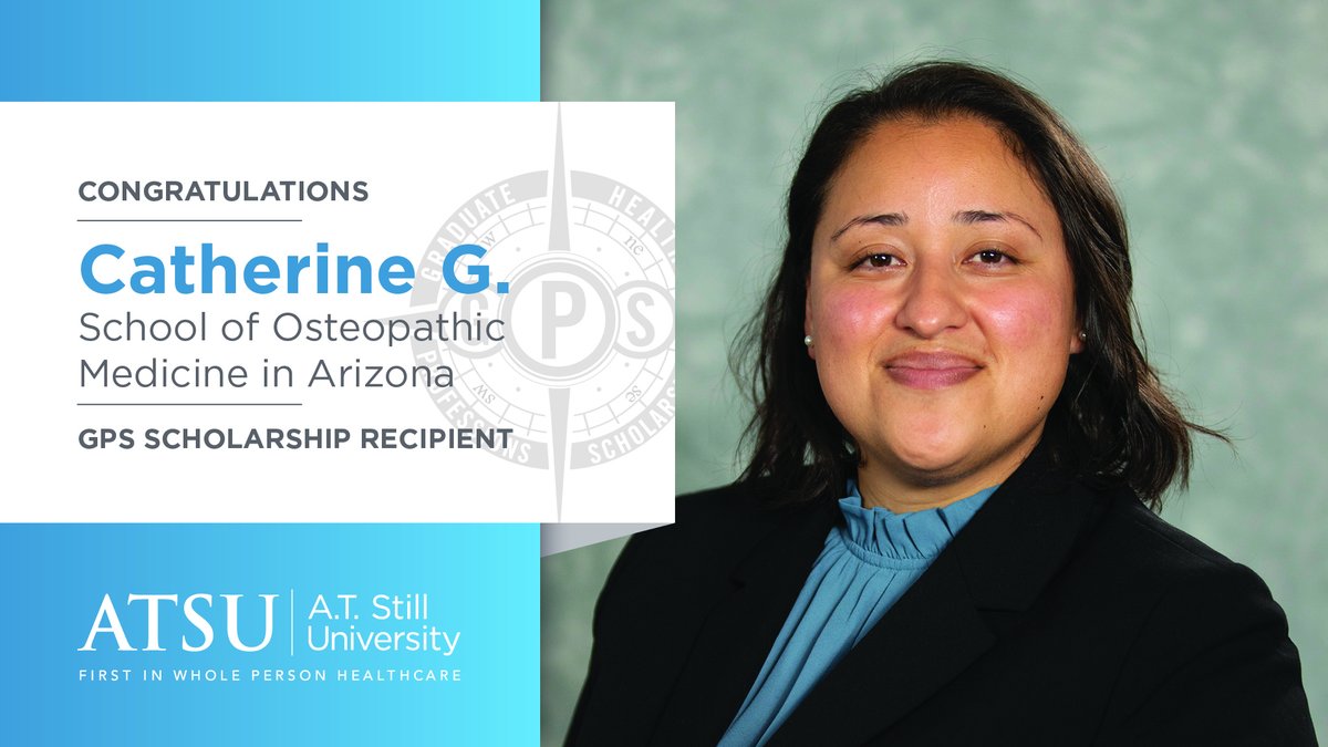 ATSUDiversity's tweet photo. We are excited to introduce you to our newest class of Graduate Health Professions Scholars. Meet Catherine, a student at the Arizona School of Osteopathic Medicine! We are thrilled to have her in the program and we wish her an outstanding academic year!
#GPS #Students #ATSUDi https://t.co/Y4JkoxpHZO