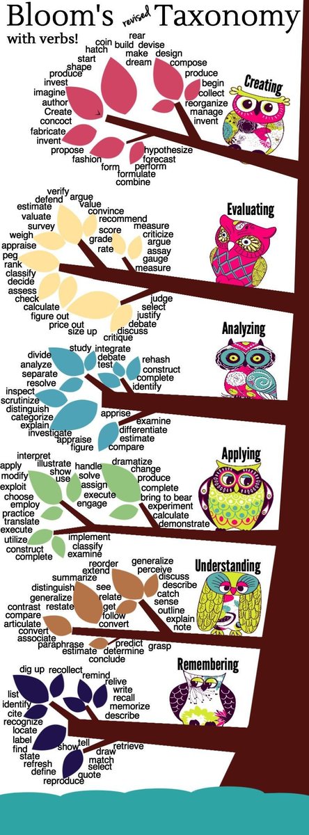 teachingplace's tweet photo. Four parts to a learning objective:

1. The context for learning
2. What students will be able to (Bloom's Taxonomy verb)
3. How students will demonstrate their learning 
4. The criteria for achieving proficiency https://t.co/dq9CcfrVAZ