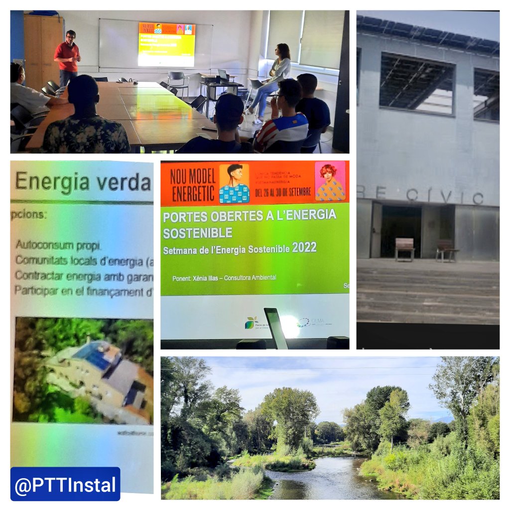 PTTInstal's tweet photo. #Participem a la #SetmanaEuropea  #EnergiaSostenible  🇪🇺🔋#EUSEW2022! Al @pfi_edu @PTTInstal d @EspriuSalt 👨‍🔧💡🔌🖐  aprenem com formar part dla #transicióenergètica amb l'explicació dla instal·lació #fotovoltaica dl #centrecívic Ter. #energiaverda ✅💚#Gràcies #MediAmbientDdGi ! https://t.co/MyFcLxEK8S