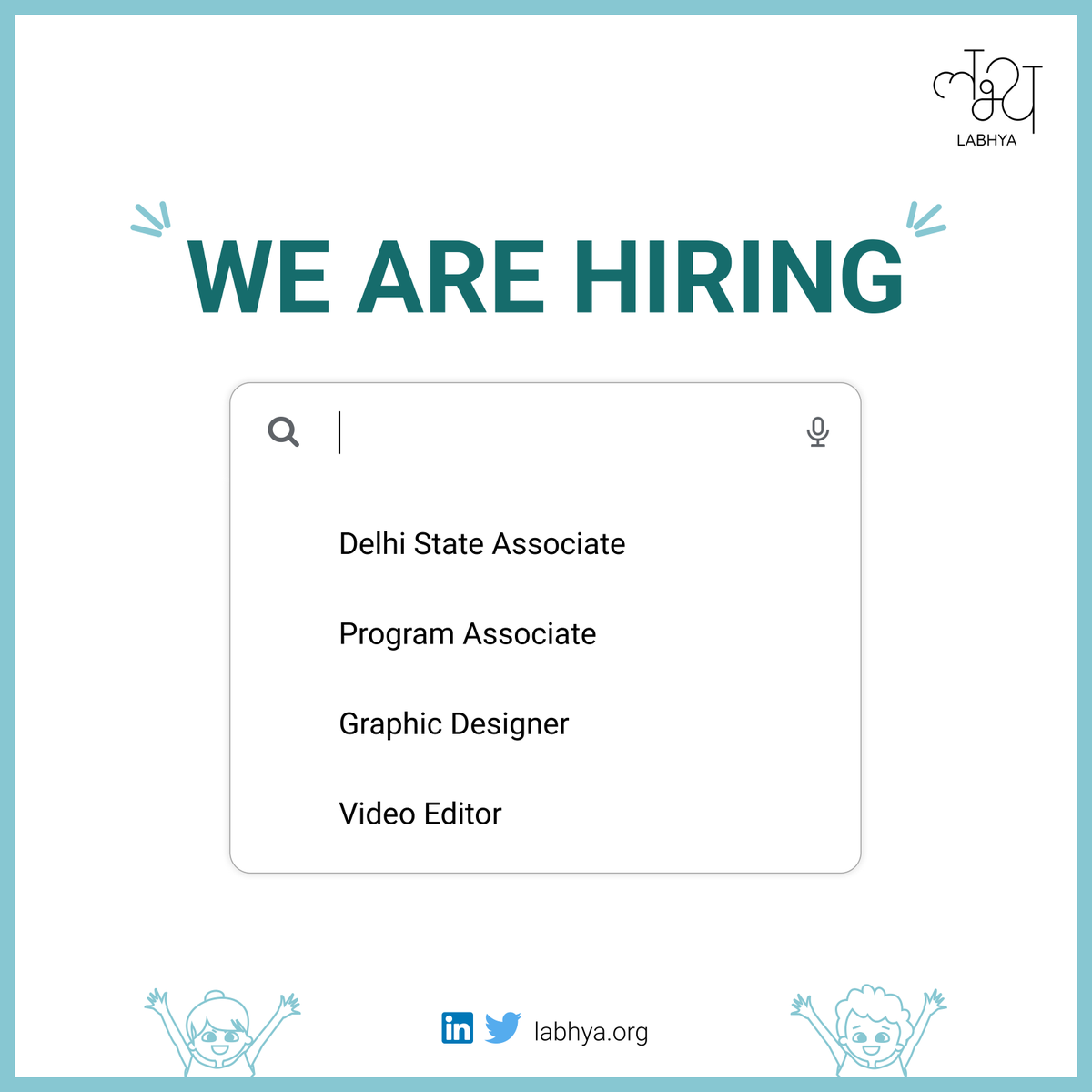 Labhya4children's tweet photo. Join our team and help us reimagine what education looks like for millions of children!

Apply Here: https://t.co/XUulPED6Gs https://t.co/7XEjvQUR1m