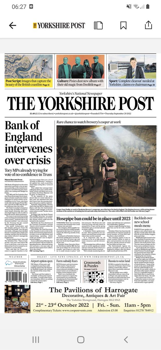 Nice to get front today from Theakstons Brewery @yorkshirepost @Theakstons #photography