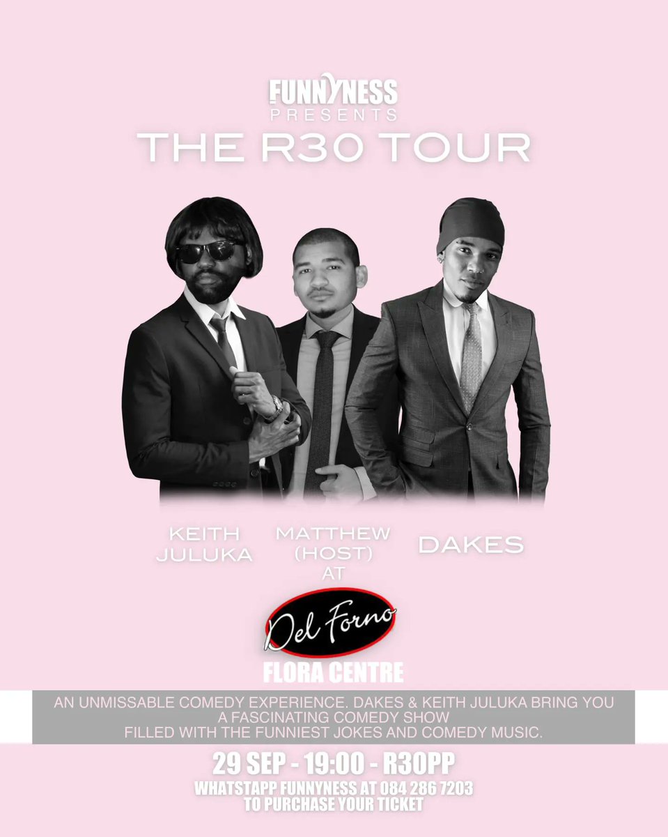 funnyness_sa's tweet photo. Day 2 of The R30 Tour.

catch these stunners on stage with a couple of suprise acts.

#funnyness #curingboredom https://t.co/FinZljeX6b
