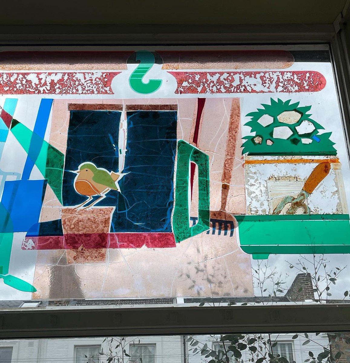 Did you ever notice the stencils and paintings which were done by a local artist not long after we opened. - lasted over 30 years! The stencils on our windows and the paintings on our walls look so much brighter now the shop is empty. #se4 #se23