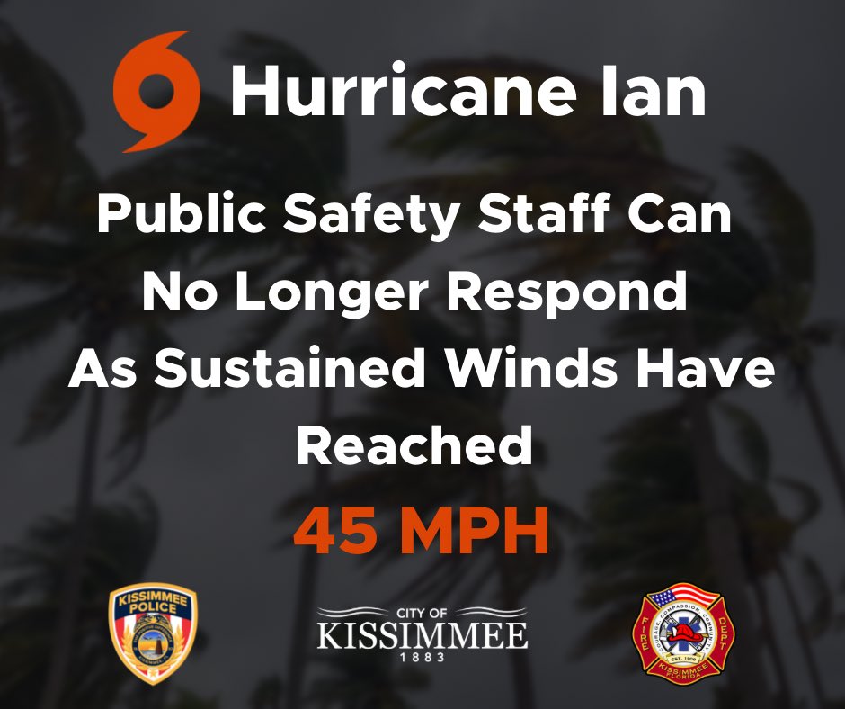 City of Kissimmee on Twitter "To protect the safety of our first responders, as sustained winds