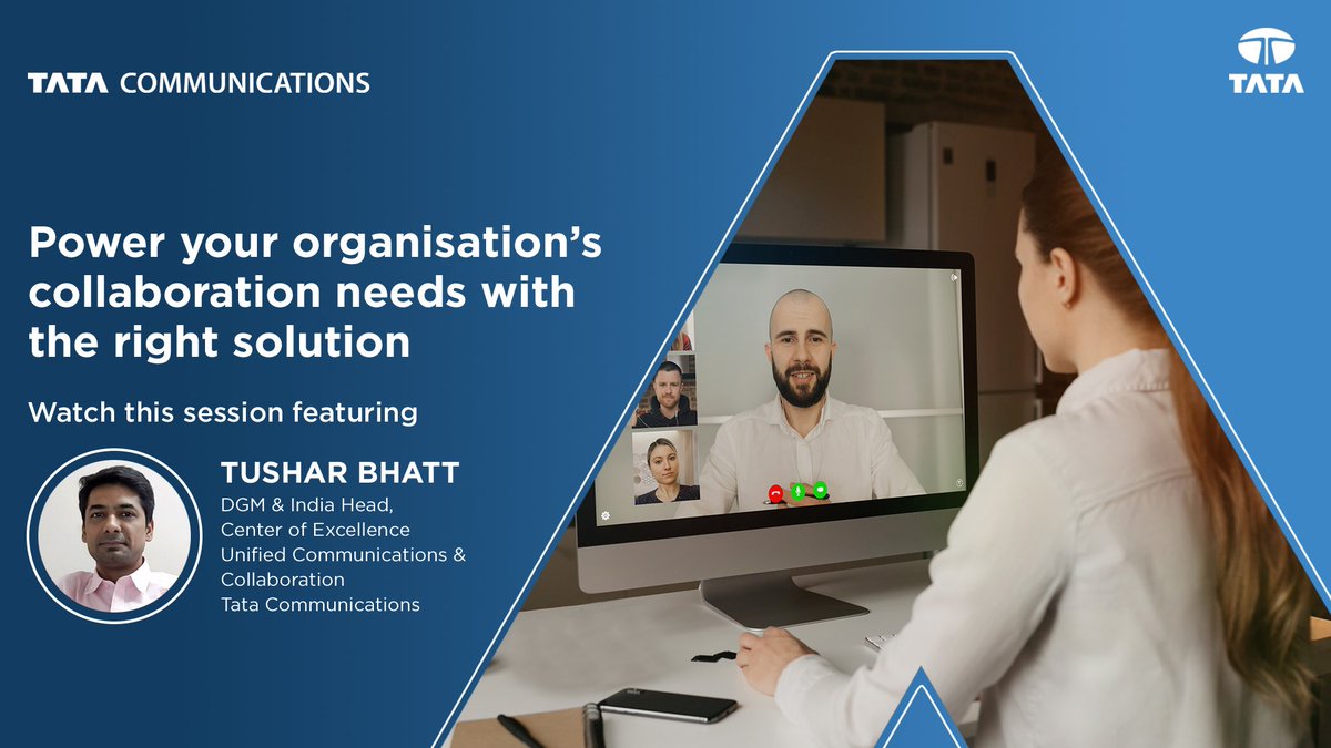 tata_comm's tweet photo. Today's hybrid workplaces require teams to work together seamlessly. Watch this @CIOandLeader session where Tushar Bhatt from #TataCommunications shares how enterprises can build flexible and responsive workspaces: https://t.co/Yn1O6Kz98I  #SimplifyDigital @MicrosoftIndia https://t.co/41Hv5j1wEG