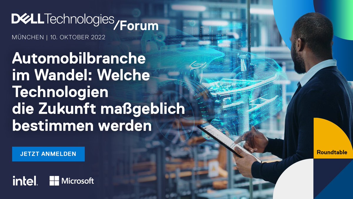 Diskutieren Sie mit Daniela Mayer (<a href="/DellTechDE/">Dell Technologies Deutschland</a>), Nadine Riske, und Christopher Woll (GNS Systems), Klaas Mertens (<a href="/Equinix/">Equinix, Inc.</a>), und Heiko Herchet (EDAG) auf dem #DellTechForum in München über die Zukunft der Automobil-Branche 🚘 Jetzt anmelden ➡️ dell.to/3REemEo #iwork4dell
