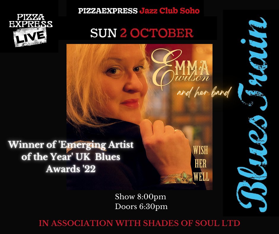 EmmaWilsonBlues's tweet photo. 🔥 DON'T MISS THIS ONE! 🔥 EMMA WILSON &amp; HER BAND - LIVE! 🔥 #BritishBlues sensation #EmmaWilsonBlues &amp; her fantastic band performing #Live at the iconic @pizzaexpresslive Jazz Club.

Get your tickets here 👇https://t.co/j6pusV5L1b

#selectohits #propermusic #livemusic #soho https://t.co/yER6e0W9i0