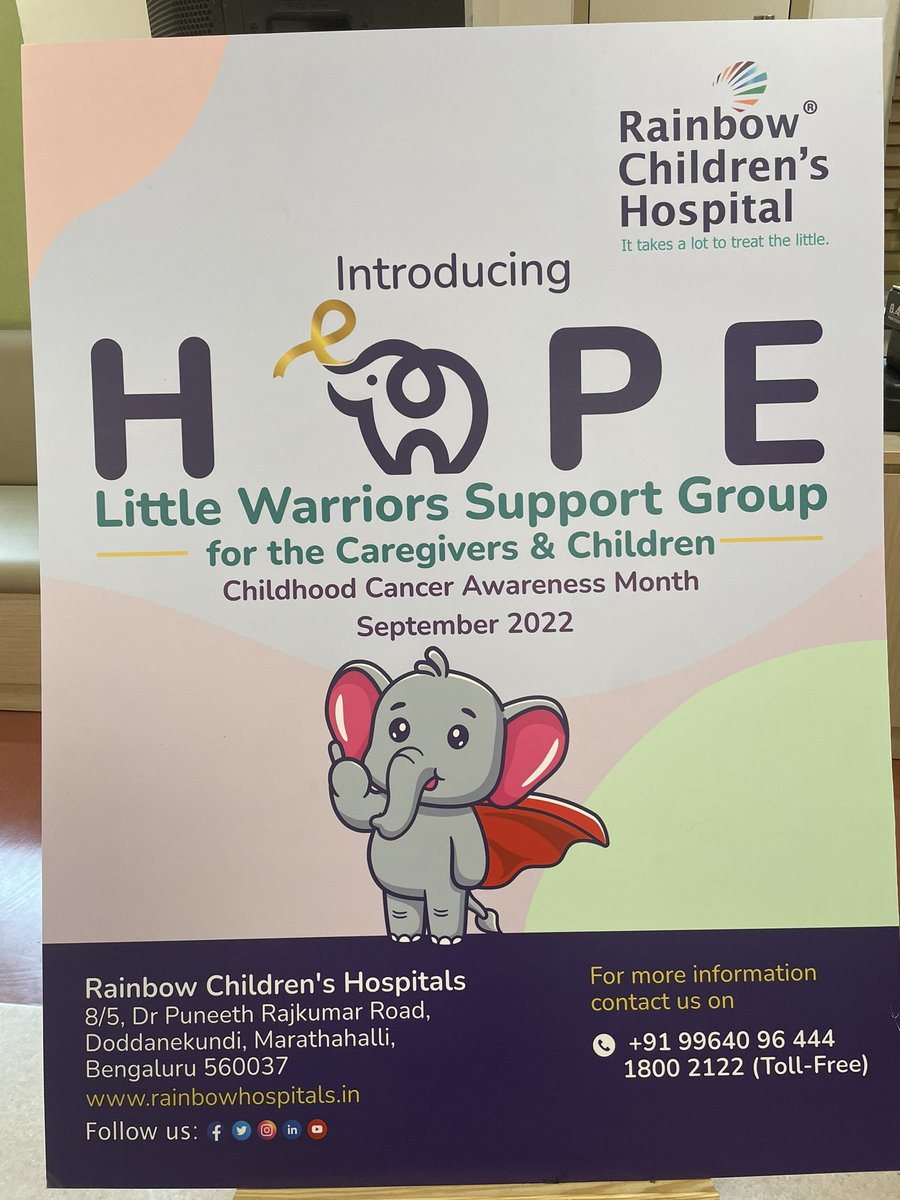 Caregivers of children with cancer need all the support they can get ! We @RCH_India started HOPE ,Caregivers support group in solidarity with them! @RchPediatrics @rakshay_shetty @prabh_pedsneuro #caregiver #ChildhoodCancerAwarenessMonth #GoGold #TogetherWeCan