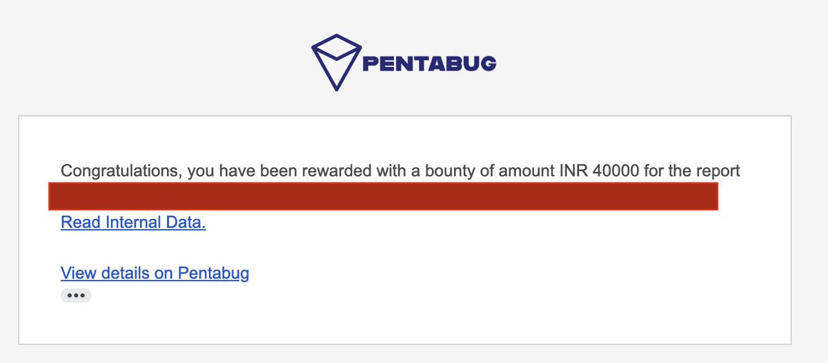 sherlocksecure's tweet image. I earned ₹40,000 😁 for my submission on
@pentabug
dashboard.pentabug.com/user/profile/s…
Have a look at this platform guys!!! Really fast triage and rewards within 12 hours of reporting!!
#bugbounty #infosecurity